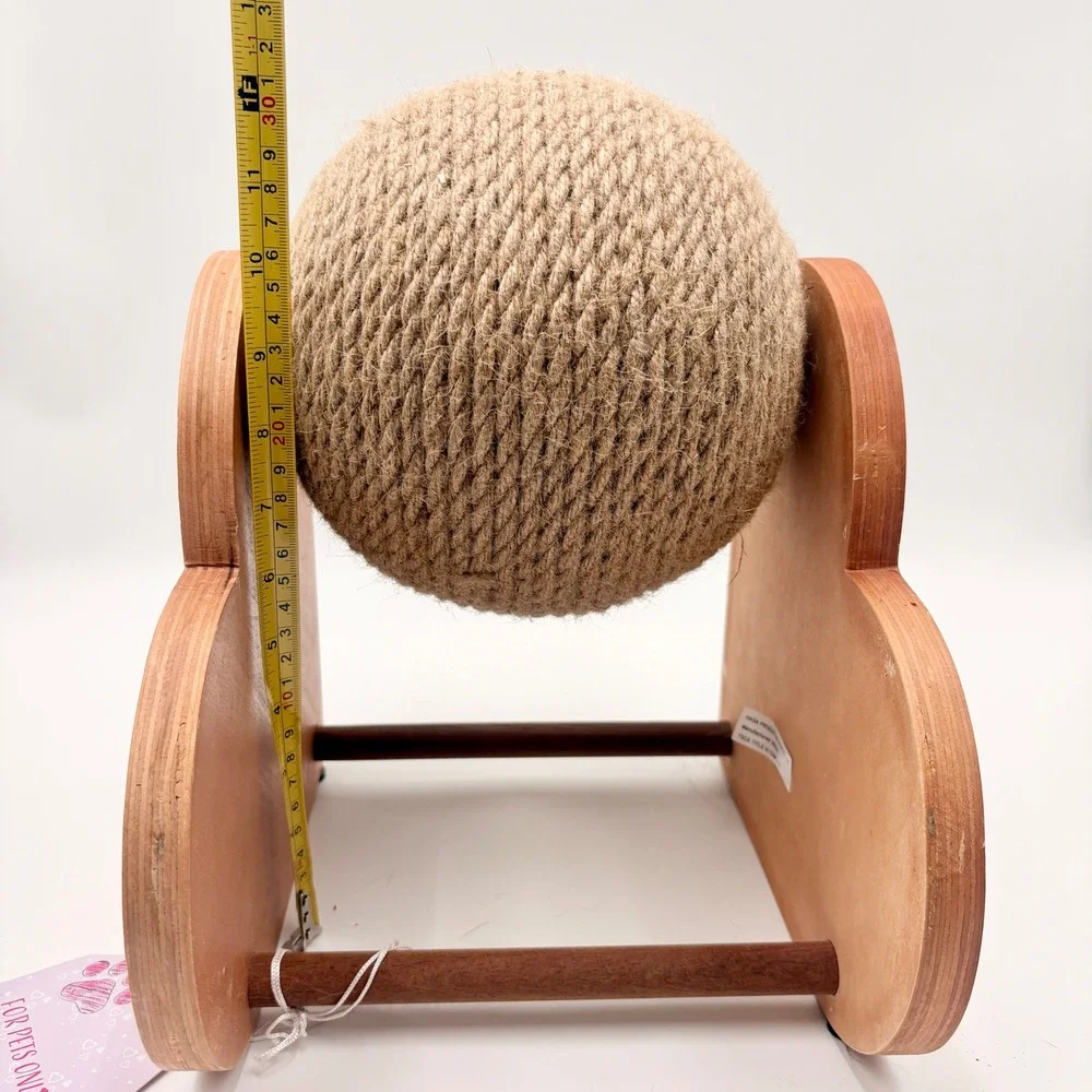 For Pets Only Heart Wooden Cat Scratching Post Sisal Rope Rotating Ball New